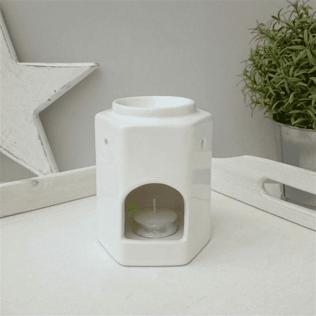 White Hexagon Ceramic Burner